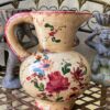 5429855418 Prachtige bolvormige majolica schenkkan met bloemenmotief – exquisite floral pitcher 20th c.