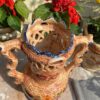Antieke gedecoreerde vaas in Majolica Aardewerk Gesigneerd Robbia 24.629 F.J. (11) Antieke majolica bloemenvaas Robbia – Antique majolica floral vase Robbia