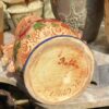 Antieke gedecoreerde vaas in Majolica Aardewerk Gesigneerd Robbia 24.629 F.J. (13) Antieke majolica bloemenvaas Robbia – Antique majolica floral vase Robbia