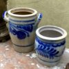 Antique Cologne preserving jar 8L with cobalt‑blue freehand decoration, c. 1900 (1) Antieke Keulse inmaakpot 8L met kobaltblauwe handbeschilderde decoratie, Antique Cologne preserving jar 8L with cobalt‑blue freehand decoration, c. 1900