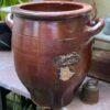 Antique French brown stoneware pot with handles – 19th century (14) Antieke Franse grespot in bruin aardewerk met handvatten | Antique French brown stoneware pot with handles – 19th century