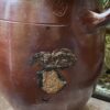 Antique French brown stoneware pot with handles – 19th century (2) Antieke Franse grespot in bruin aardewerk met handvatten | Antique French brown stoneware pot with handles – 19th century
