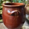 Antique French brown stoneware pot with handles – 19th century (5) Antieke Franse grespot in bruin aardewerk met handvatten | Antique French brown stoneware pot with handles – 19th century