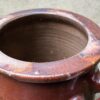Antique French wheel‑thrown brown stoneware pot – 19th century (3) Antieke Franse handgedraaide grespot in bruin aardewerk – 19e eeuw | Antique French wheel‑thrown brown stoneware pot – 19th century