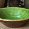 Antique brown confit bowl with green interior glaze (3) Antieke bruine gresale confit schaal | Antique brown confit bowl with green interior glaze, 19th C