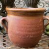 Antique handmade French confit pot with three handles – late 19th century (1) Antieke handgemaakte Franse Confitpot of grespot met 3 oren | Antique handmade French confit pot with three handles – late 19th century