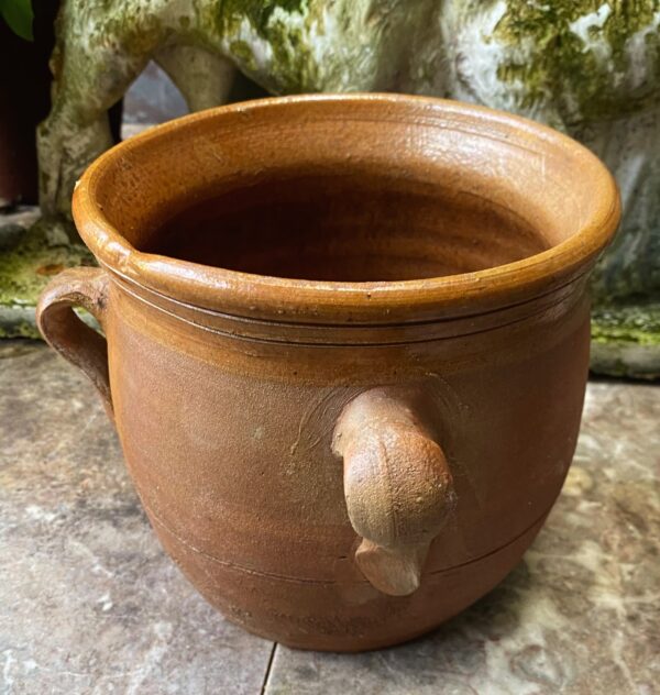 Antique handmade French confit pot with three handles – late 19th century (6) Antieke handgemaakte Franse Confitpot of grespot met 3 oren | Antique handmade French confit pot with three handles – late 19th century