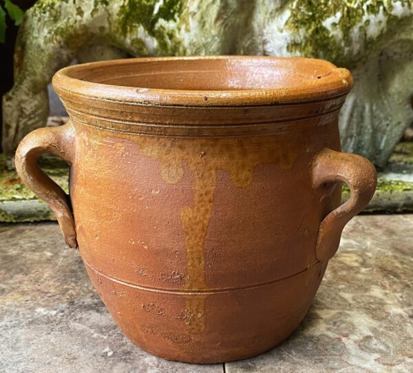 Antique handmade French confit pot with three handles – late 19th century (9) Antieke handgemaakte Franse Confitpot of grespot met 3 oren | Antique handmade French confit pot with three handles – late 19th century
