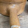 Antique handmade terracotta saucepan with spout – ochre‑brown glazed earthenware, ca. 1950 (3) Antieke handgemaakte terracotta steelpan met tuit – okerbruin geglazuurd aardewerk, Antique handmade terracotta saucepan with spout – ochre‑brown glazed earthenware, ca. 1950