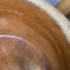 Antique handmade terracotta saucepan with spout – ochre‑brown glazed earthenware, ca. 1950 (5) Antieke handgemaakte terracotta steelpan met tuit – okerbruin geglazuurd aardewerk, Antique handmade terracotta saucepan with spout – ochre‑brown glazed earthenware, ca. 1950