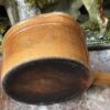 Antique handmade terracotta saucepan with spout – ochre‑brown glazed earthenware, ca. 1950 (6) Antieke handgemaakte terracotta steelpan met tuit – okerbruin geglazuurd aardewerk, Antique handmade terracotta saucepan with spout – ochre‑brown glazed earthenware, ca. 1950