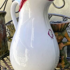 Antique large porcelain water pitcher Vermeren‑Coché Brussels, (1) Antieke grote porseleinen waterkan Vermeren‑Coché Bruxelles | Antique large porcelain water pitcher Vermeren‑Coché Brussels, 19th century