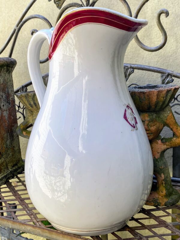 Antieke grote porseleinen waterkan Vermeren‑Coché Bruxelles | Antique large porcelain water pitcher Vermeren‑Coché Brussels, 19th century