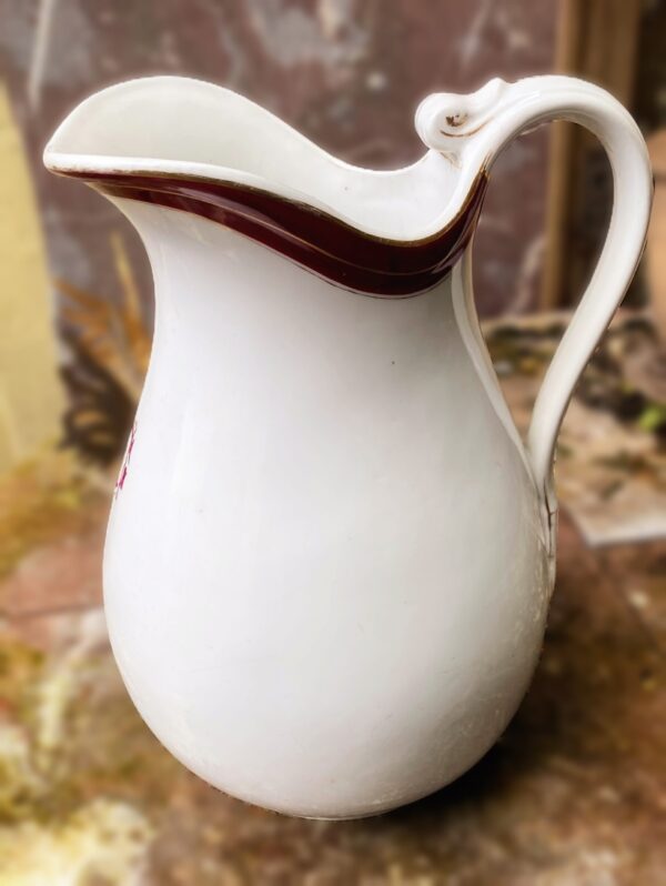 Antieke grote porseleinen waterkan Vermeren‑Coché Bruxelles | Antique large porcelain water pitcher Vermeren‑Coché Brussels, 19th century