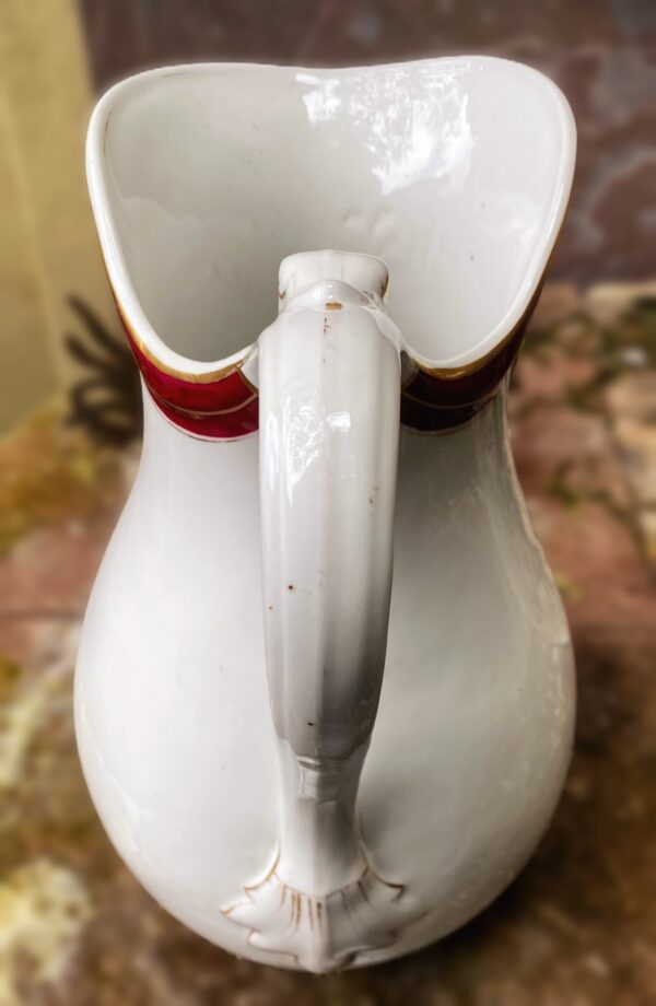 Antieke grote porseleinen waterkan Vermeren‑Coché Bruxelles | Antique large porcelain water pitcher Vermeren‑Coché Brussels, 19th century