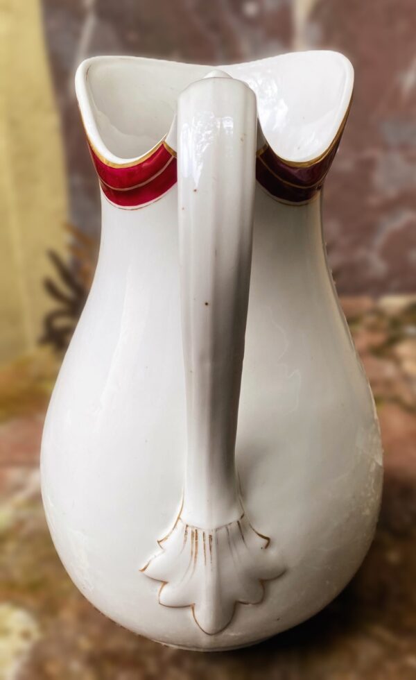 Antieke grote porseleinen waterkan Vermeren‑Coché Bruxelles | Antique large porcelain water pitcher Vermeren‑Coché Brussels, 19th century