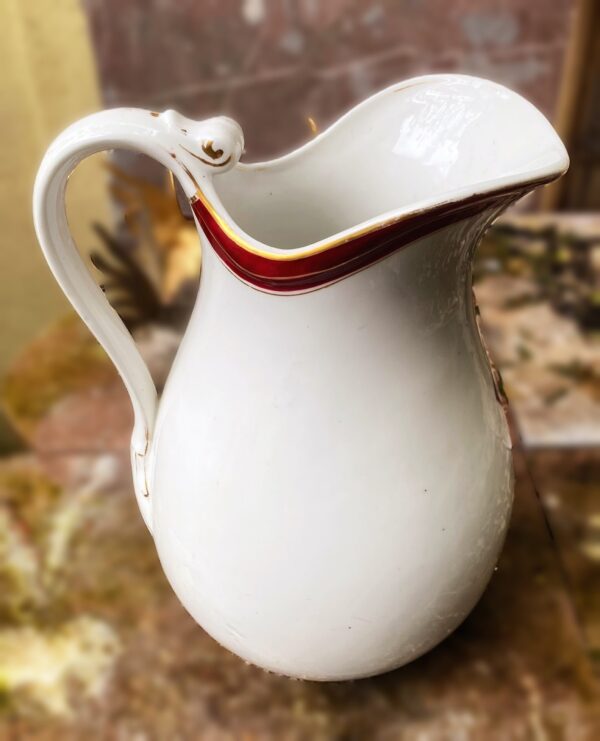 Antieke grote porseleinen waterkan Vermeren‑Coché Bruxelles | Antique large porcelain water pitcher Vermeren‑Coché Brussels, 19th century