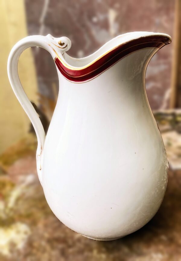 Antieke grote porseleinen waterkan Vermeren‑Coché Bruxelles | Antique large porcelain water pitcher Vermeren‑Coché Brussels, 19th century