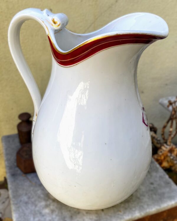 Antieke grote porseleinen waterkan Vermeren‑Coché Bruxelles | Antique large porcelain water pitcher Vermeren‑Coché Brussels, 19th century