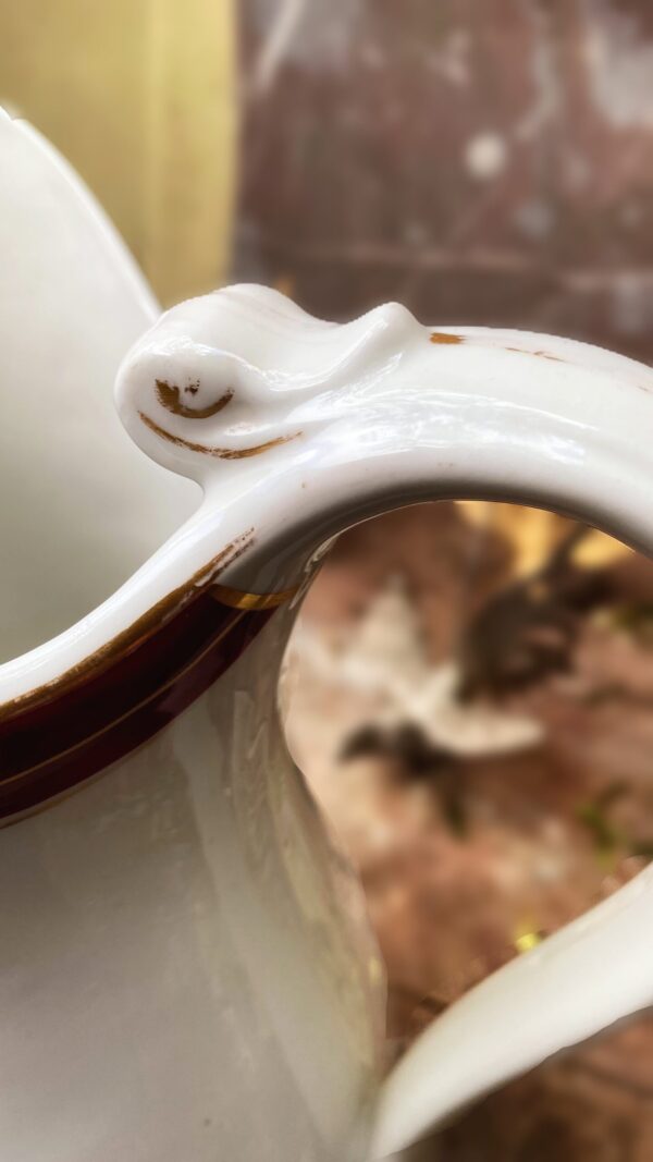 Antieke grote porseleinen waterkan Vermeren‑Coché Bruxelles | Antique large porcelain water pitcher Vermeren‑Coché Brussels, 19th century