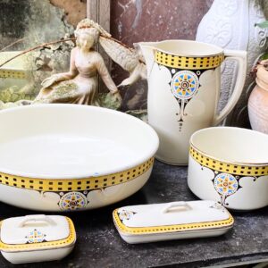 Art Deco Boch Frères wash set from 1932 (1) Zeldzaam Art Deco Boch Frères lampetstel | Art Deco Boch Frères wash set from 1932