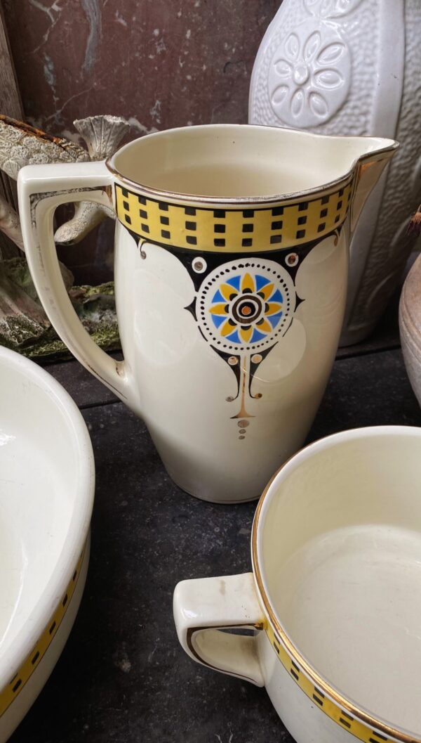 Art Deco Boch Frères wash set from 1932 (38) Zeldzaam Art Deco Boch Frères lampetstel | Art Deco Boch Frères wash set from 1932