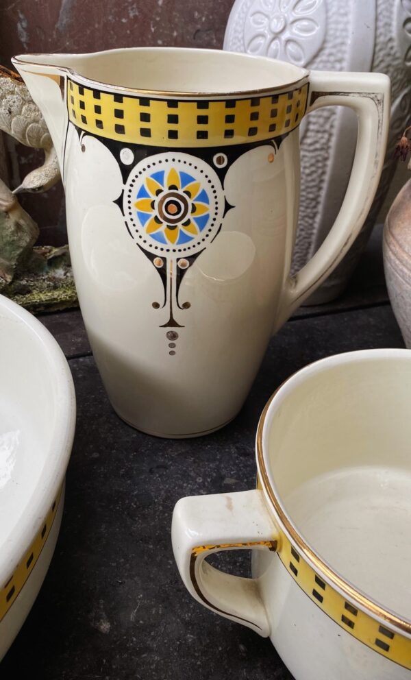 Art Deco Boch Frères wash set from 1932 (39) Zeldzaam Art Deco Boch Frères lampetstel | Art Deco Boch Frères wash set from 1932