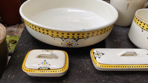 Art Deco Boch Frères wash set from 1932 (46) Zeldzaam Art Deco Boch Frères lampetstel | Art Deco Boch Frères wash set from 1932