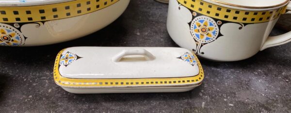 Art Deco Boch Frères wash set from 1932 (48) Zeldzaam Art Deco Boch Frères lampetstel | Art Deco Boch Frères wash set from 1932