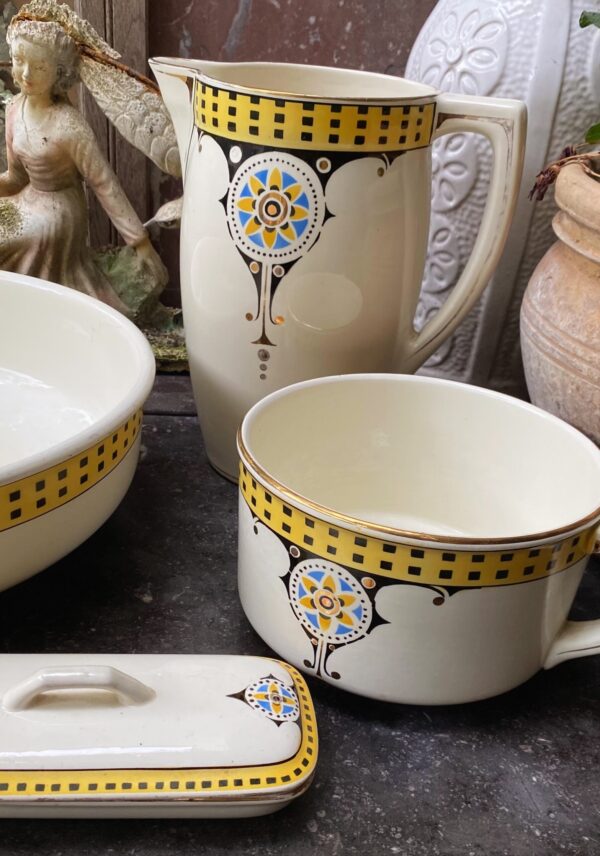 Art Deco Boch Frères wash set from 1932 (49) Zeldzaam Art Deco Boch Frères lampetstel | Art Deco Boch Frères wash set from 1932