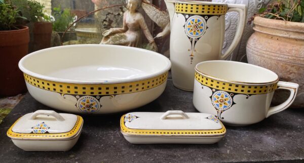 Art Deco Boch Frères wash set from 1932 (50) Zeldzaam Art Deco Boch Frères lampetstel | Art Deco Boch Frères wash set from 1932