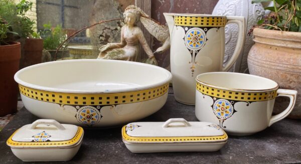 Art Deco Boch Frères wash set from 1932 (51) Zeldzaam Art Deco Boch Frères lampetstel | Art Deco Boch Frères wash set from 1932