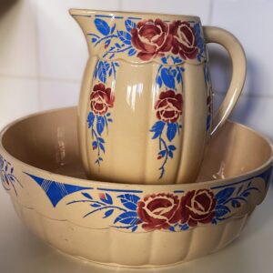 Art Deco French wash set, 1930s (2) Art Deco Franse lampetset K & G Luneville | Art Deco French wash set, 1930s