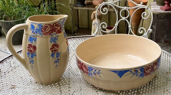 Art Deco French wash set, 1930s (4) Art Deco Franse lampetset K & G Luneville | Art Deco French wash set, 1930s
