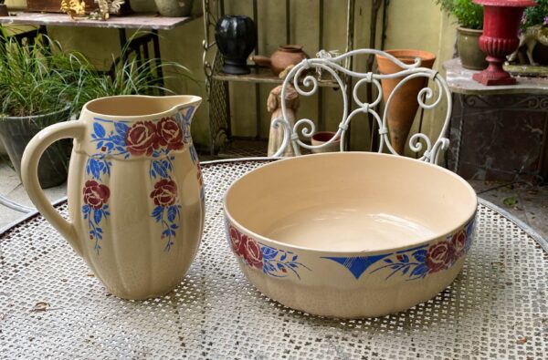 Art Deco French wash set, 1930s (9) Art Deco Franse lampetset K & G Luneville | Art Deco French wash set, 1930s