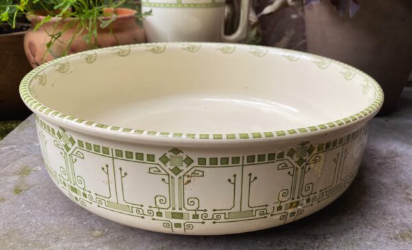 Art Deco ceramic wash basin, Boch Frères La Louvière, ca. 1918–1930 (10) Art Deco keramische waskom | Art Deco ceramic wash basin, Boch Frères La Louvière, ca. 1918–1930