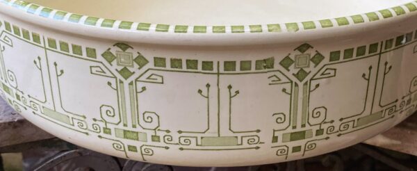 Art Deco ceramic wash basin, Boch Frères La Louvière, ca. 1918–1930 (6) Art Deco keramische waskom | Art Deco ceramic wash basin, Boch Frères La Louvière, ca. 1918–1930