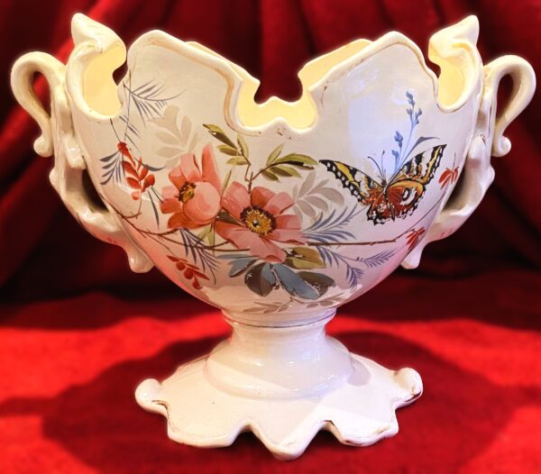 French Hollywood Regency ceramic centerpiece, 1950s (1) Franse Hollywood Regency keramische siercoupe | French Hollywood Regency ceramic centerpiece, 1950s