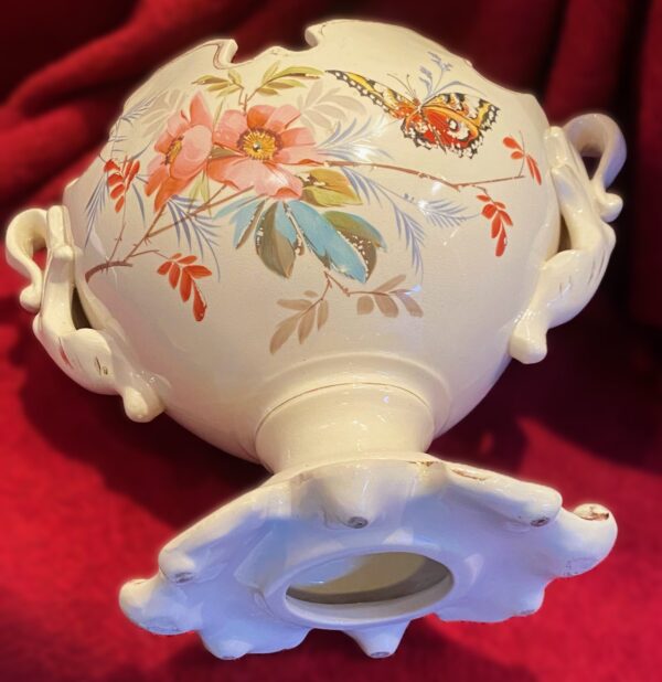 French Hollywood Regency ceramic centerpiece, 1950s (10) Franse Hollywood Regency keramische siercoupe | French Hollywood Regency ceramic centerpiece, 1950s