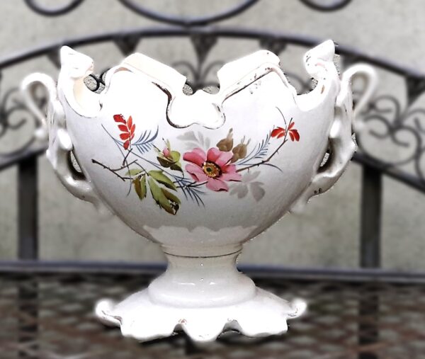 French Hollywood Regency ceramic centerpiece, 1950s (18) Franse Hollywood Regency keramische siercoupe | French Hollywood Regency ceramic centerpiece, 1950s