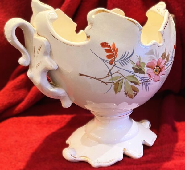 French Hollywood Regency ceramic centerpiece, 1950s (6) Franse Hollywood Regency keramische siercoupe | French Hollywood Regency ceramic centerpiece, 1950s