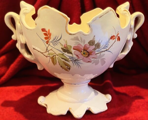 French Hollywood Regency ceramic centerpiece, 1950s (7) Franse Hollywood Regency keramische siercoupe | French Hollywood Regency ceramic centerpiece, 1950s