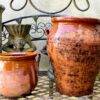 French stoneware pot with two handles, early 20th century (2) Brocante Frans grespotje met 2 oren | French stoneware pot with two handles, early 20th century