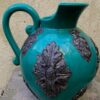 Groene Art Deco snavelkan met bronzen ornamenten | Green Danish Art Deco jug - ca.1930