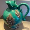 Green Danish Art Deco jug - ca.1930 (6) Groene Art Deco snavelkan met bronzen ornamenten | Green Danish Art Deco jug - ca.1930