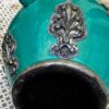 Green Danish Art Deco jug - ca.1930 (9) Groene Art Deco snavelkan met bronzen ornamenten | Green Danish Art Deco jug - ca.1930