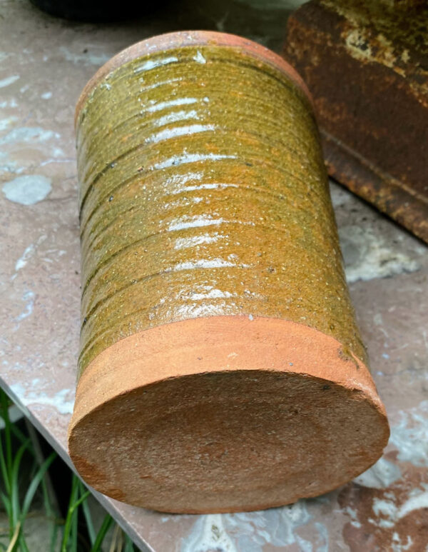 ​Vintage groene cilindervaas | Green ceramic cylinder vase, Germany ca. 1970