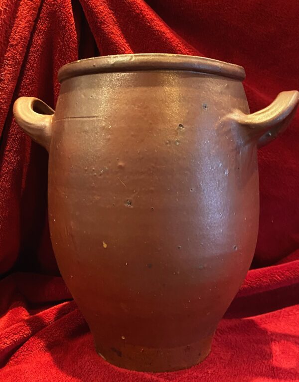 IMG_1257 Antique French dark‑brown glazed stoneware pot – 19th century