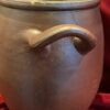 IMG_1261 Antieke Franse grespot in donkerbruin geglazuurd aardewerk | Antique French dark‑brown glazed stoneware pot – 19th century