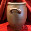 IMG_1270 Antieke Franse grespot in donkerbruin geglazuurd aardewerk | Antique French dark‑brown glazed stoneware pot – 19th century